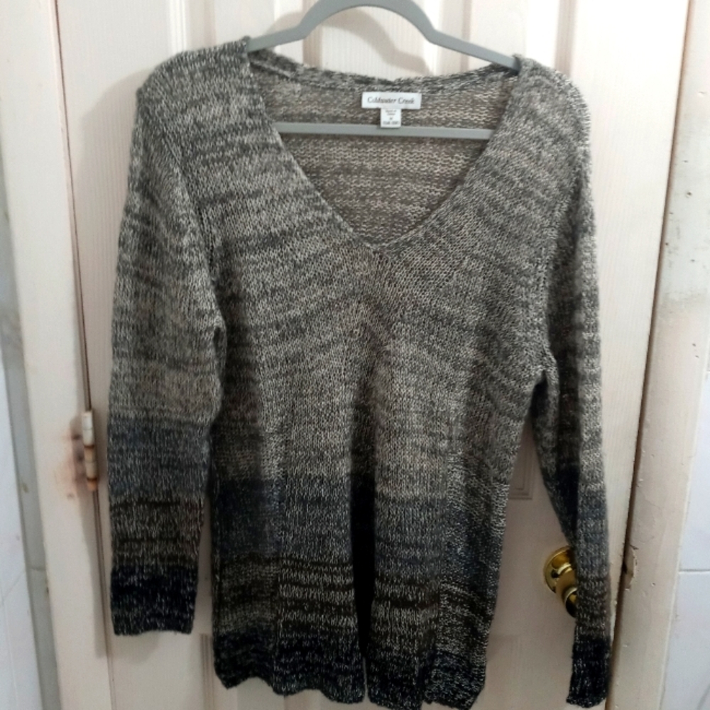 Coldwater Creek Ombre Wool Blend Sweater Women’s 1X 16W-18W Gray Long Sleeve